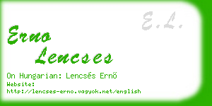 erno lencses business card