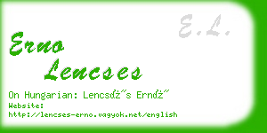 erno lencses business card